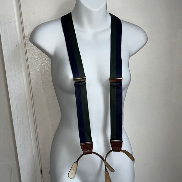 Navy and Hunter Green Nylon Braces/Suspenders - Picture 1 of 6